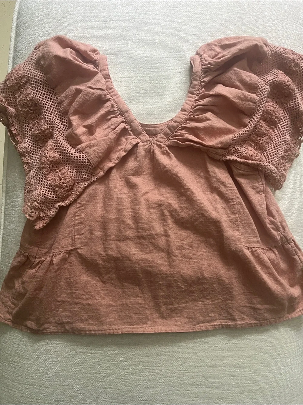 Old Navy Girls Rose Flutter Sleeve Top